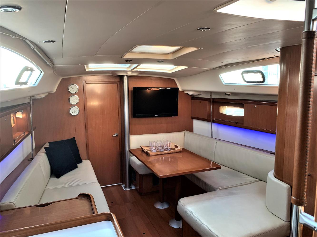 interior cabin of a boat rental NYC