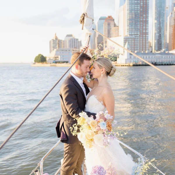 man and woman on boat rides NYC romantic